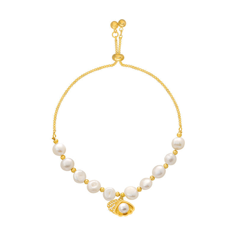 Gold Plated Opal Baroque Pearl Bracelet