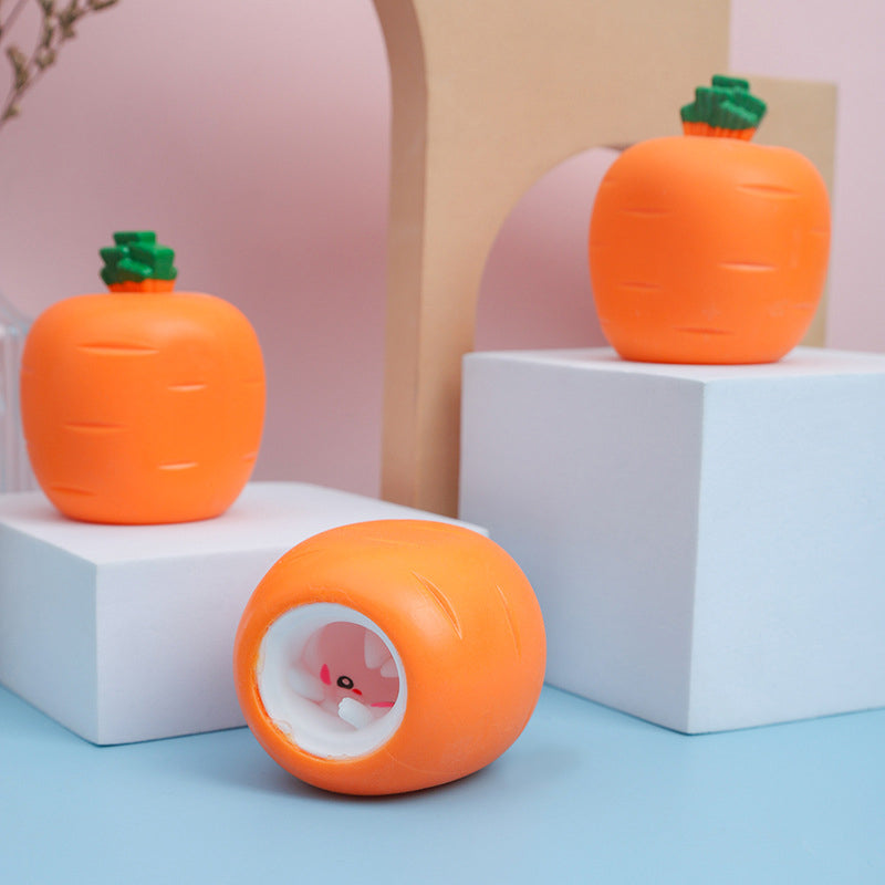 Squishes Carrot Rabbit Fidget Toys, Squeeze Toy Carrot Doll