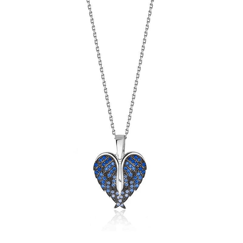 Heart & Angel Wings Pendant Necklace