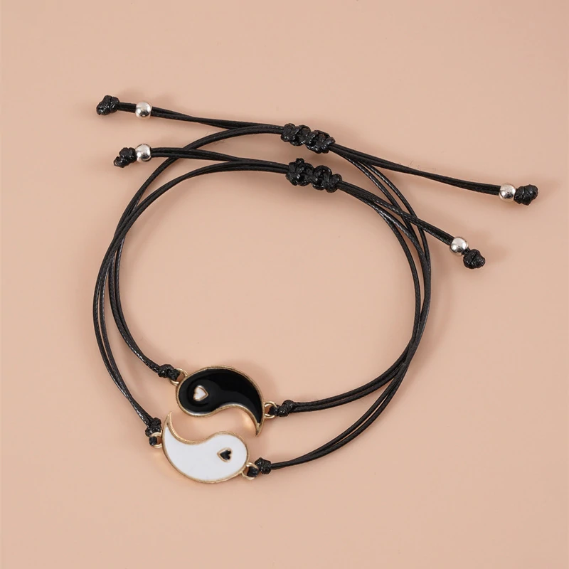 Tai Chi Yin and Yang Couple Bracelets