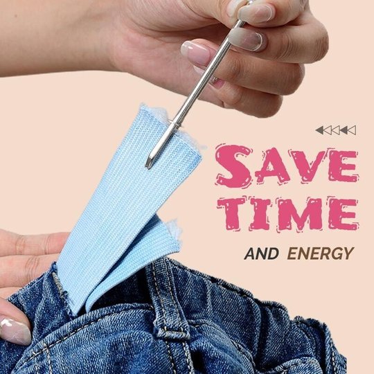 2pc Diy Rope Guide Forward Device Tool Elastic Silver Clip Needle Sewing Utility