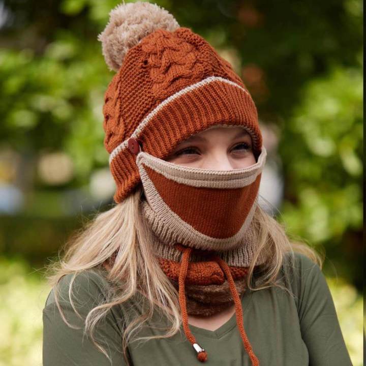 Women's Winter Set - Mask, Hat, Scarf