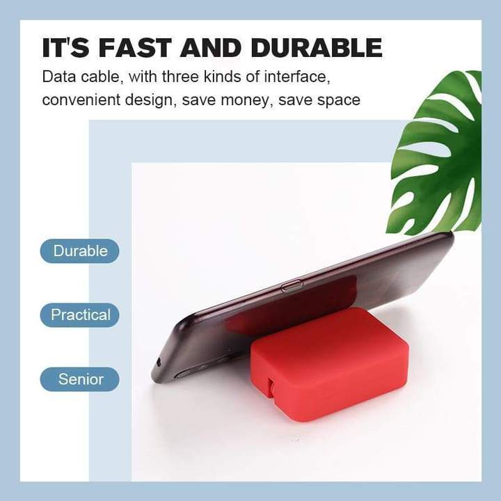 4-in-1 Retractable USB Charging Cable with Phone Stand