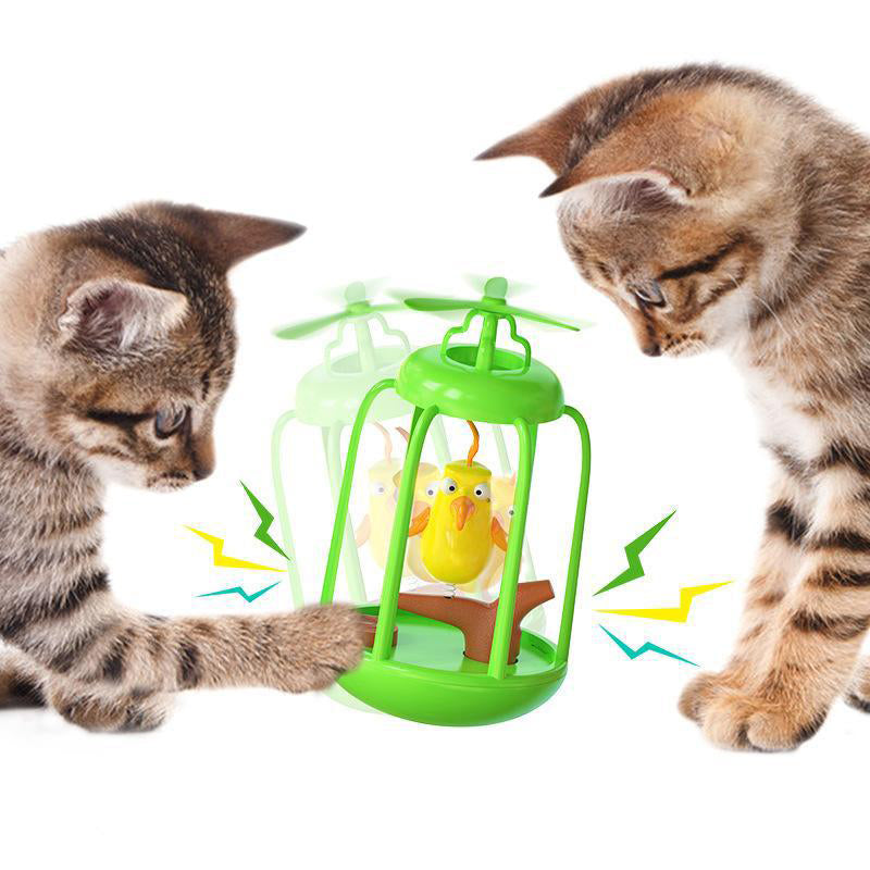 Caged Swing Bird Tumbler Cat Toy