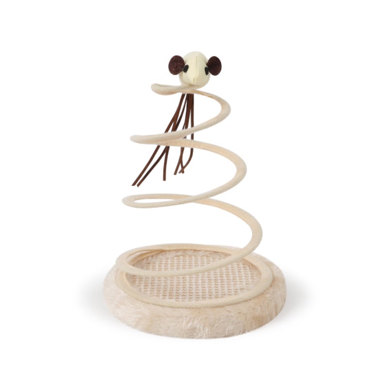 Simulation Mouse Plush Spiral Steel Wire Spring Disc Toy