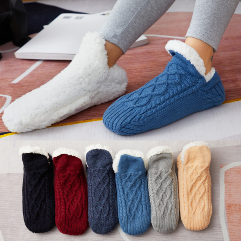 Winter Warm V-mouth Fluffy Slipper Socks Unisex
