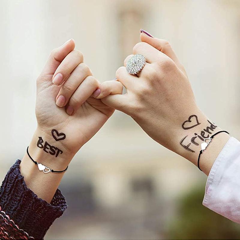 Sister Matching Heart Bracelets for 2, 3, 4 & 5, Friendship Bracelet, Best Gift for Friends and Sisters