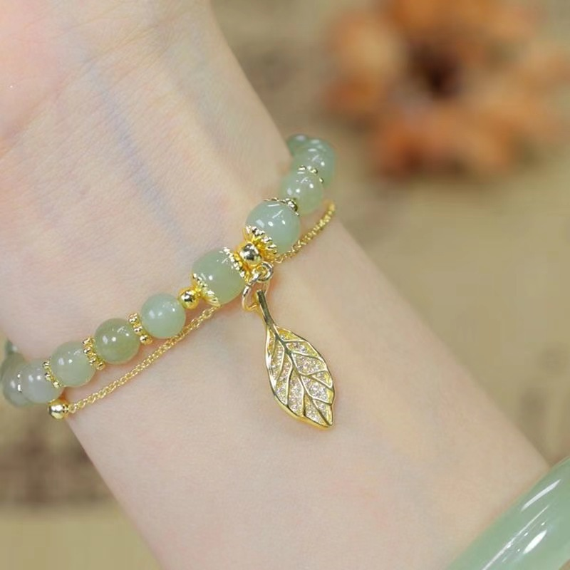 Lucky WADA Jade Bracelet - Gold Leaf, Mermaid, Peanut