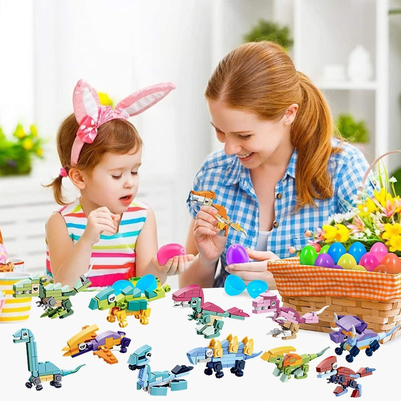 12/24 PCS Wind Up Toy Prefilled Easter Eggs for Kids Easter Basket Stuffers