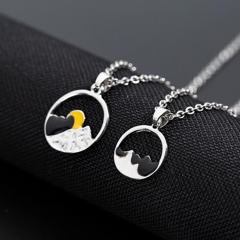 Sunrise & Sunset Montain Couple Necklaces