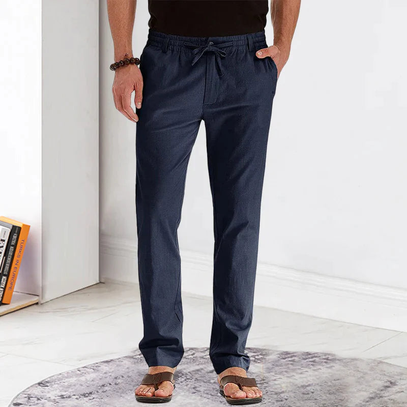 Men's Casual Pants Elastic Waist Drawstring Cargo Trousers