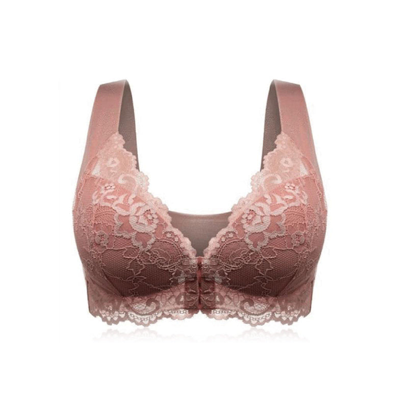 Women's Plus Size Front Fastening Lace Bra