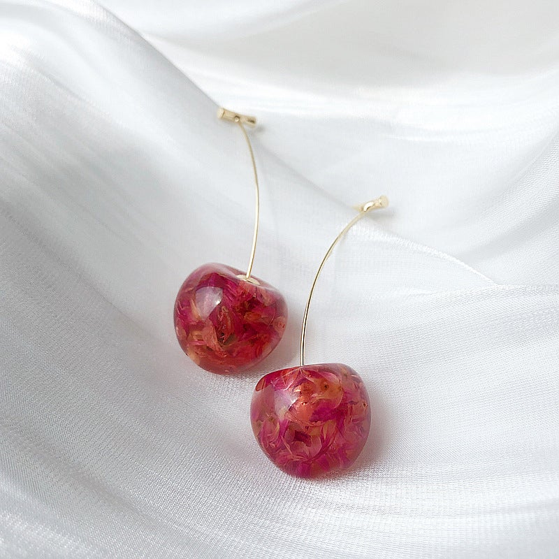 Celia Pink/Rouge Cherry Earrings