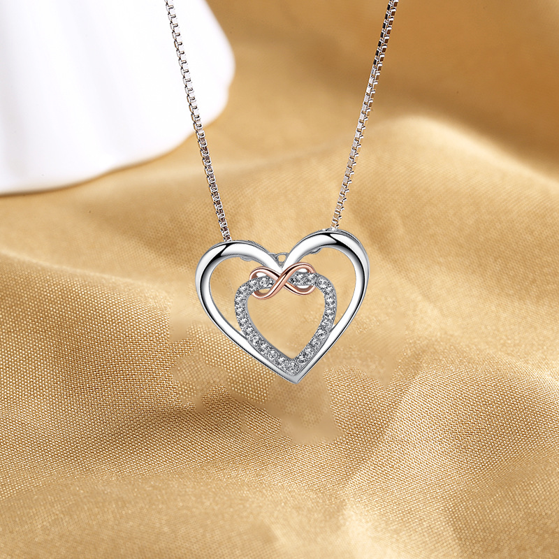 💝Stylish Double Heart Necklace - Warm Gift To Daughter/Granddaughter