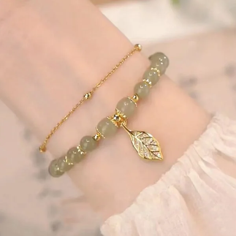 Lucky WADA Jade Bracelet - Gold Leaf, Mermaid, Peanut