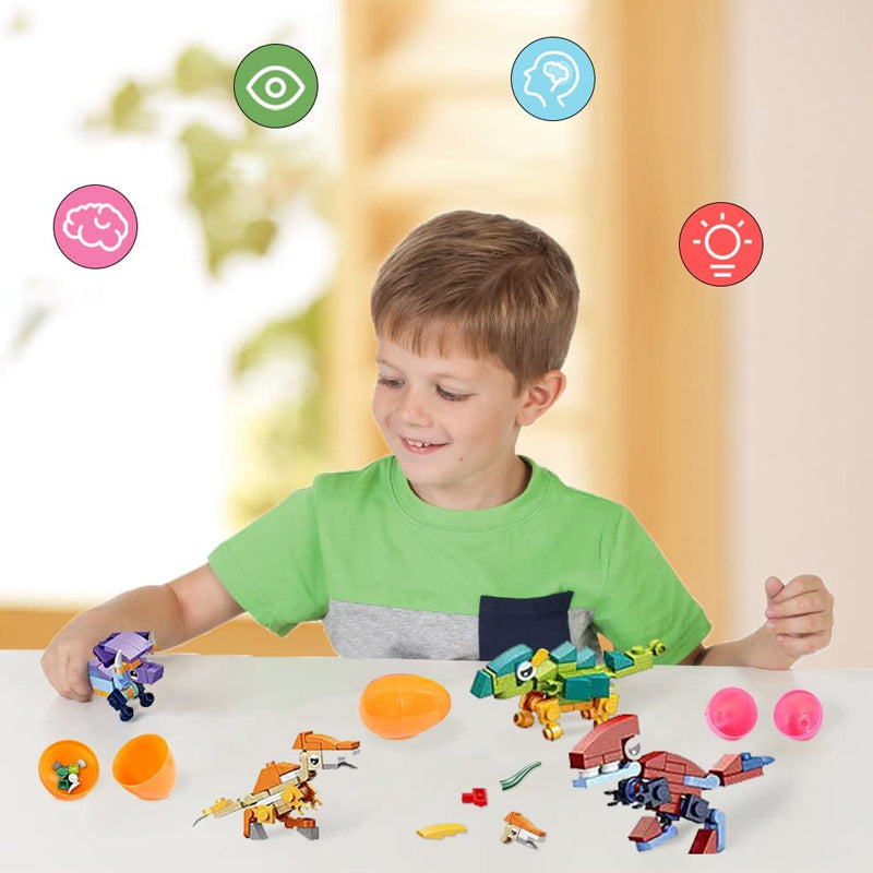 12/24 PCS Wind Up Toy Prefilled Easter Eggs for Kids Easter Basket Stuffers