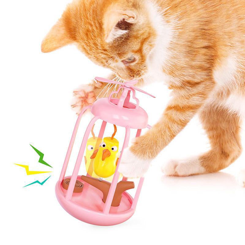Caged Swing Bird Tumbler Cat Toy