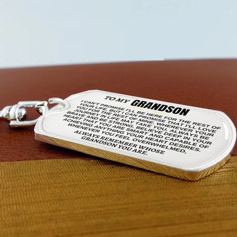🎁Perfect Gift to My Grandson-Personalized Keychain