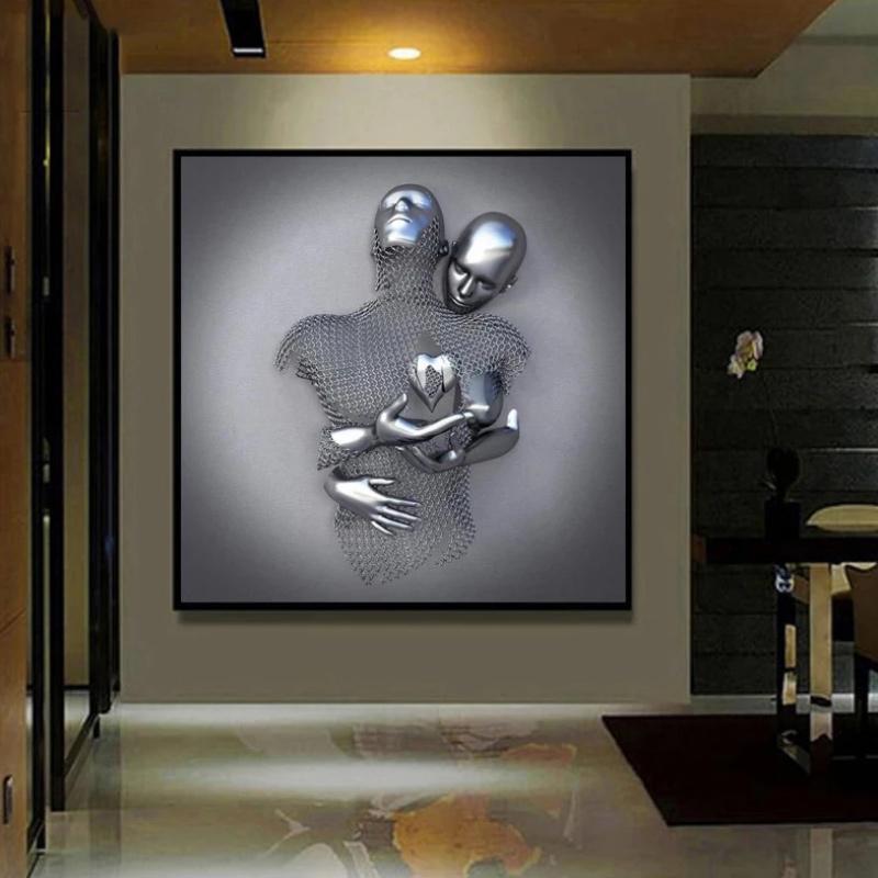 Love Heart 3D Effect Wall Art Painting