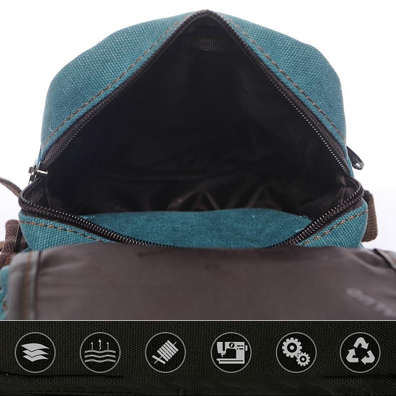 Casual Canvas Waist Bag, Full Fanny Pack Multi-Pocket Belt Bag Unisex