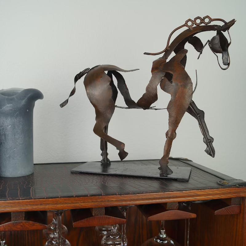 Handmade Metal Horse Sculpture "Adonis"