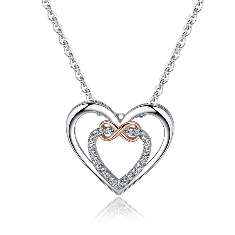 💝Stylish Double Heart Necklace - Warm Gift To Daughter/Granddaughter