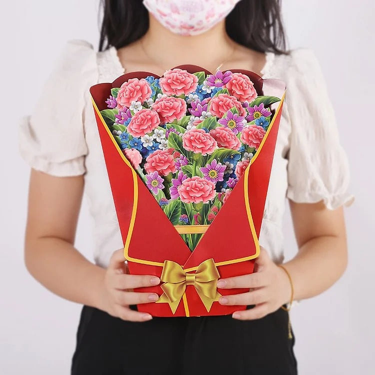 💐3D Stereo Flower Bouquet, Life Size Pop-Up Greeting Card Gift