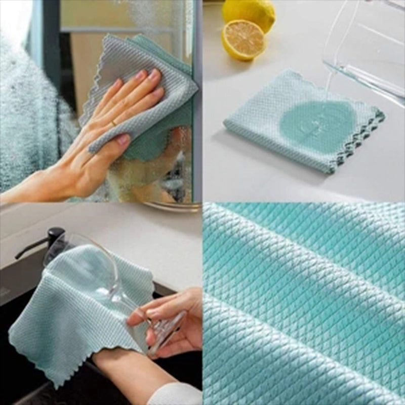 Fish Scale Microfiber Polishing Cleaning Cloth