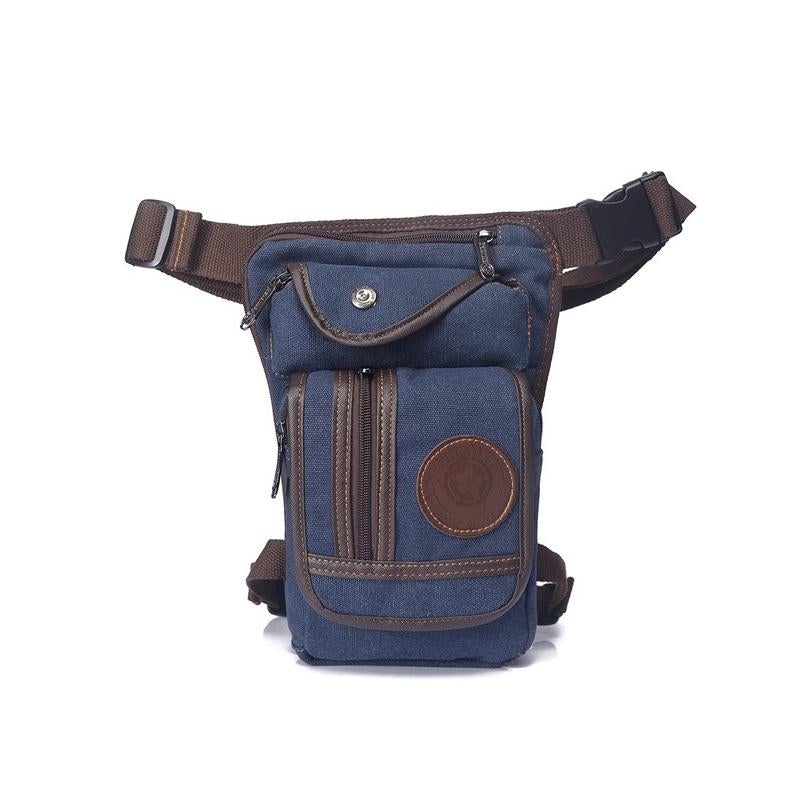 Casual Canvas Waist Bag, Full Fanny Pack Multi-Pocket Belt Bag Unisex