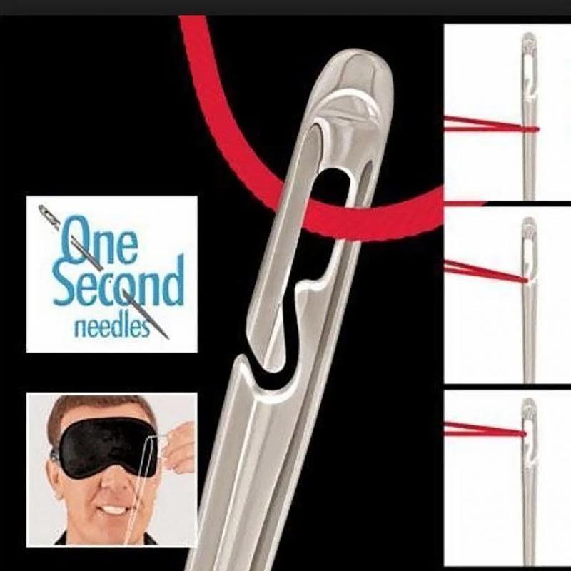 Self-threading Sewing Needles