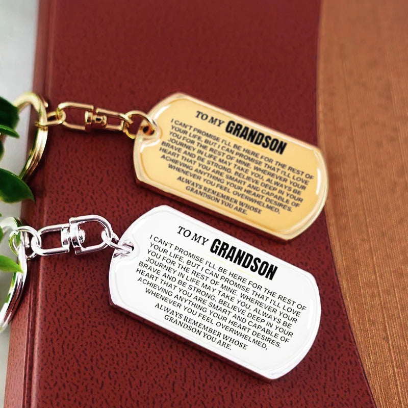 🎁Perfect Gift to My Grandson-Personalized Keychain