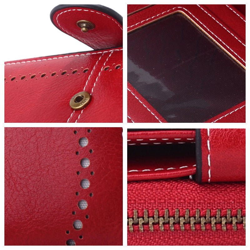 Vintage RFID Blocking Wallet Zipper Coin Purse