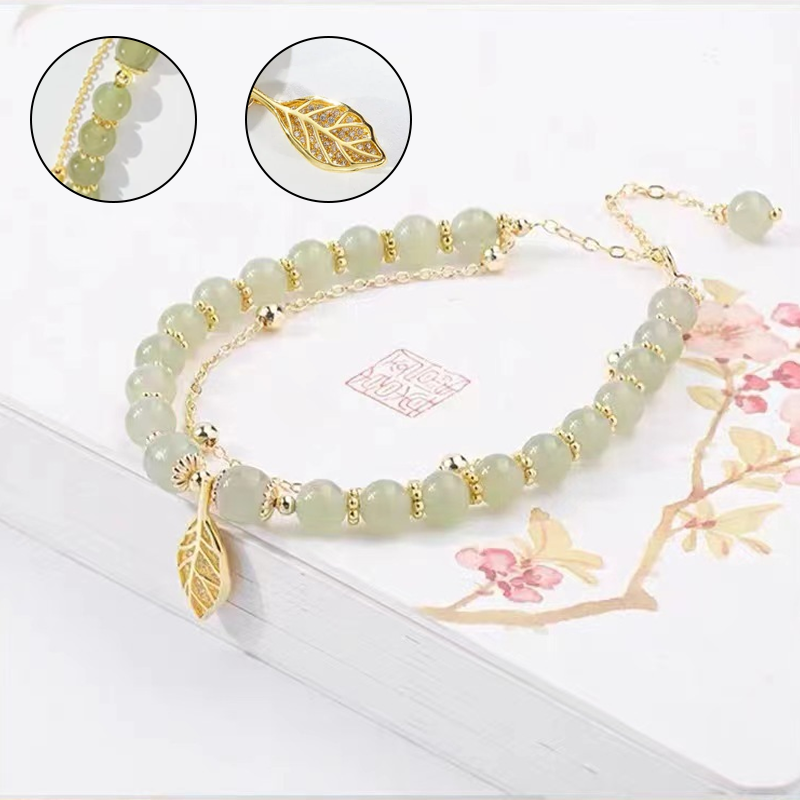 Lucky WADA Jade Bracelet - Gold Leaf, Mermaid, Peanut