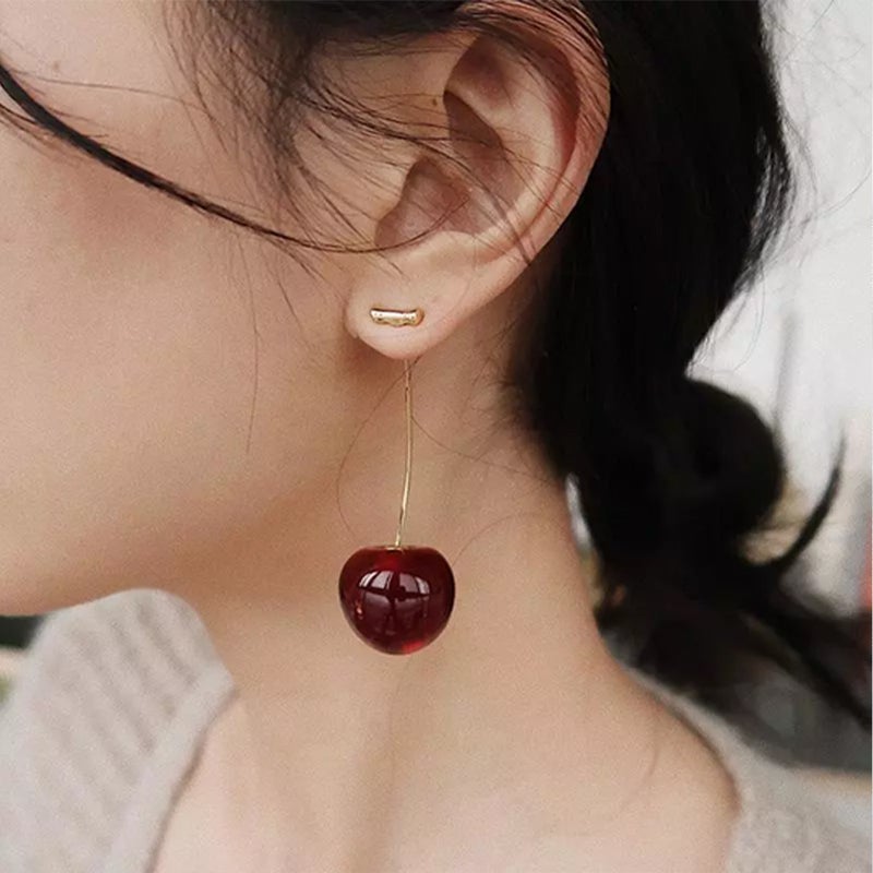 Celia Pink/Rouge Cherry Earrings