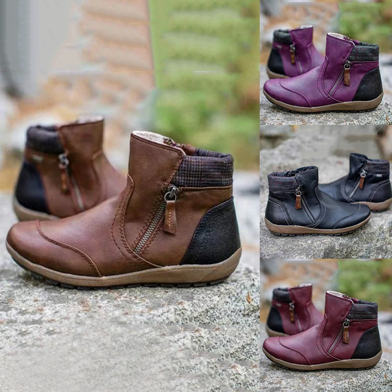 🤩Women's Waterproof Zip-up Ankle-Support Boots🧦