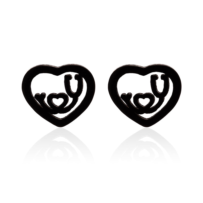 ECG Shaped Stud Earrings