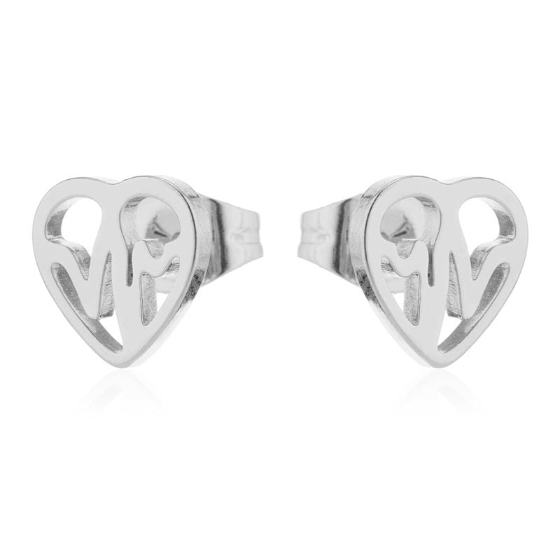 ECG Shaped Stud Earrings