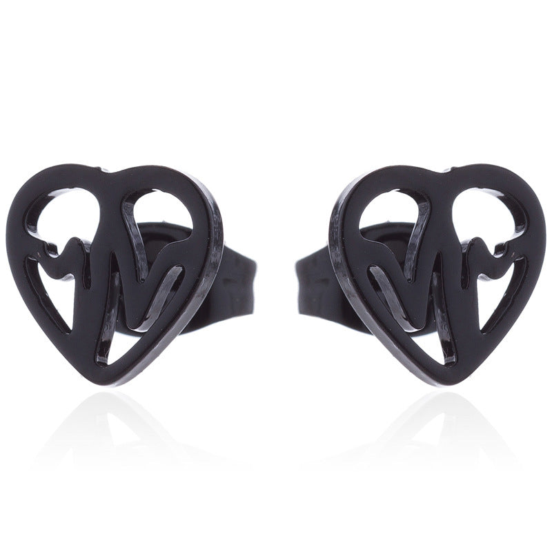 ECG Shaped Stud Earrings