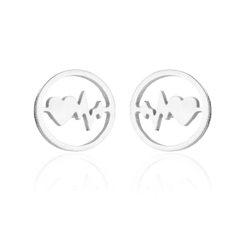 ECG Shaped Stud Earrings