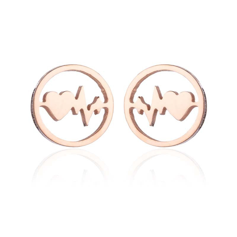 ECG Shaped Stud Earrings