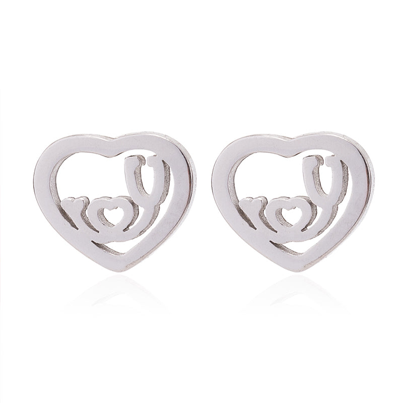 ECG Shaped Stud Earrings