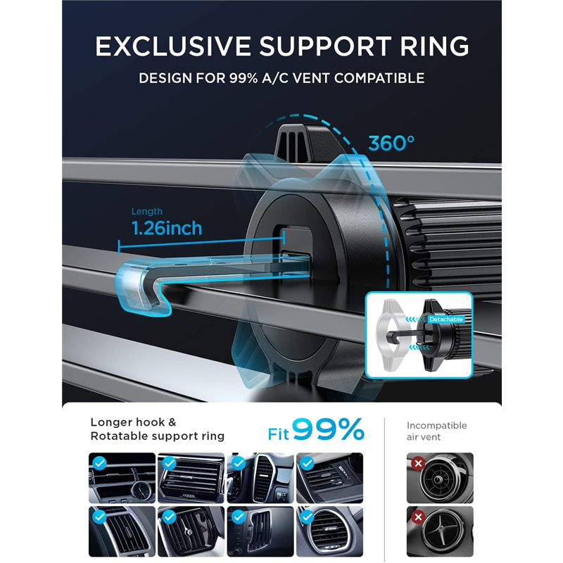 360° Rotation Air Vent Car Phone Mount Holder
