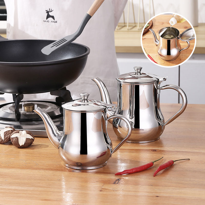 Stainless Steel Oiler, Oil Dispenser with Removable Strainer
