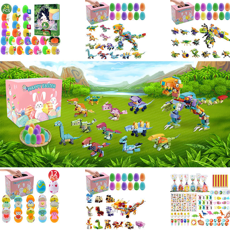 12/24 PCS Wind Up Toy Prefilled Easter Eggs for Kids Easter Basket Stuffers