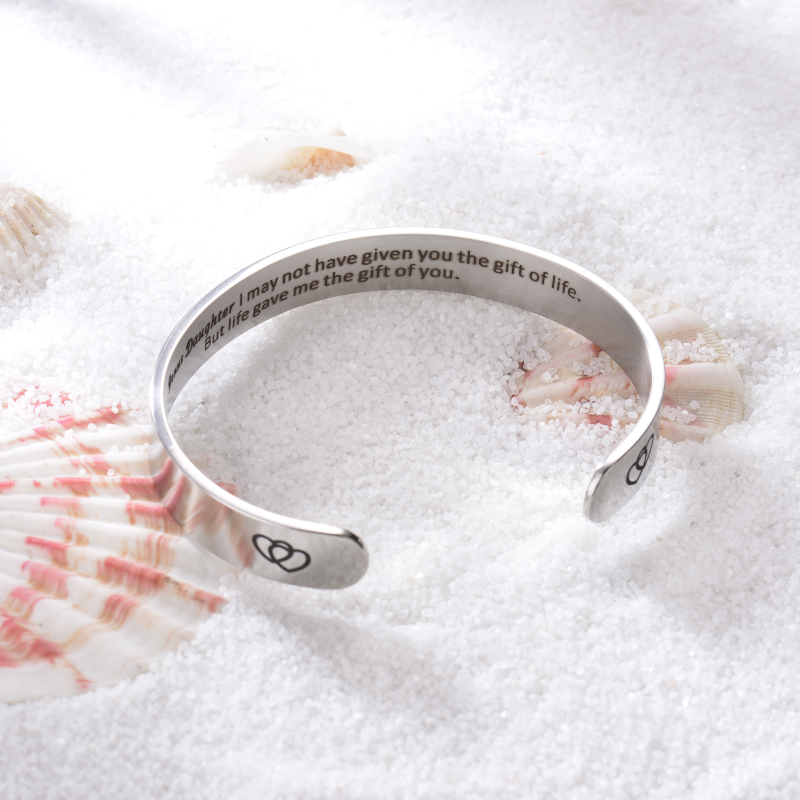 Gift To My Bonus Daughter - I Love You Lettering Bracelet