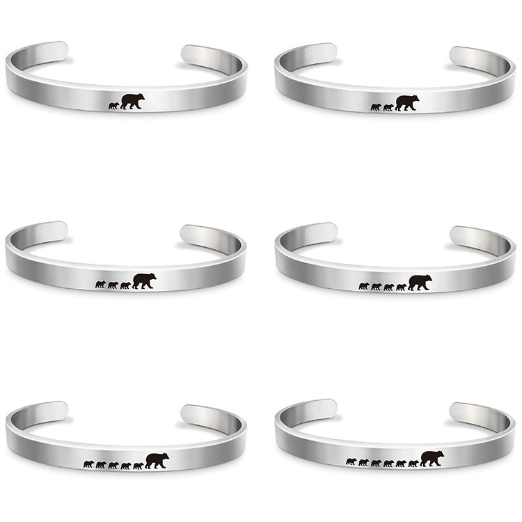Mama Bear Cuff Bracelet And Necklace Set
