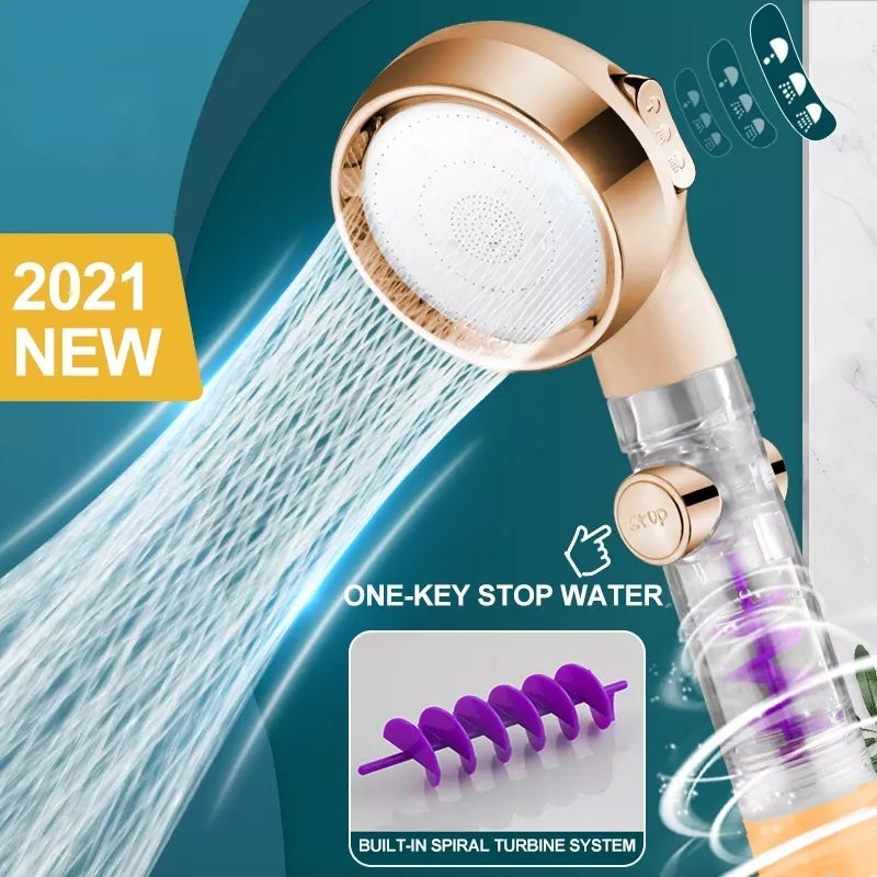 3 Mode Adjustable Turbocharged Shower Head
