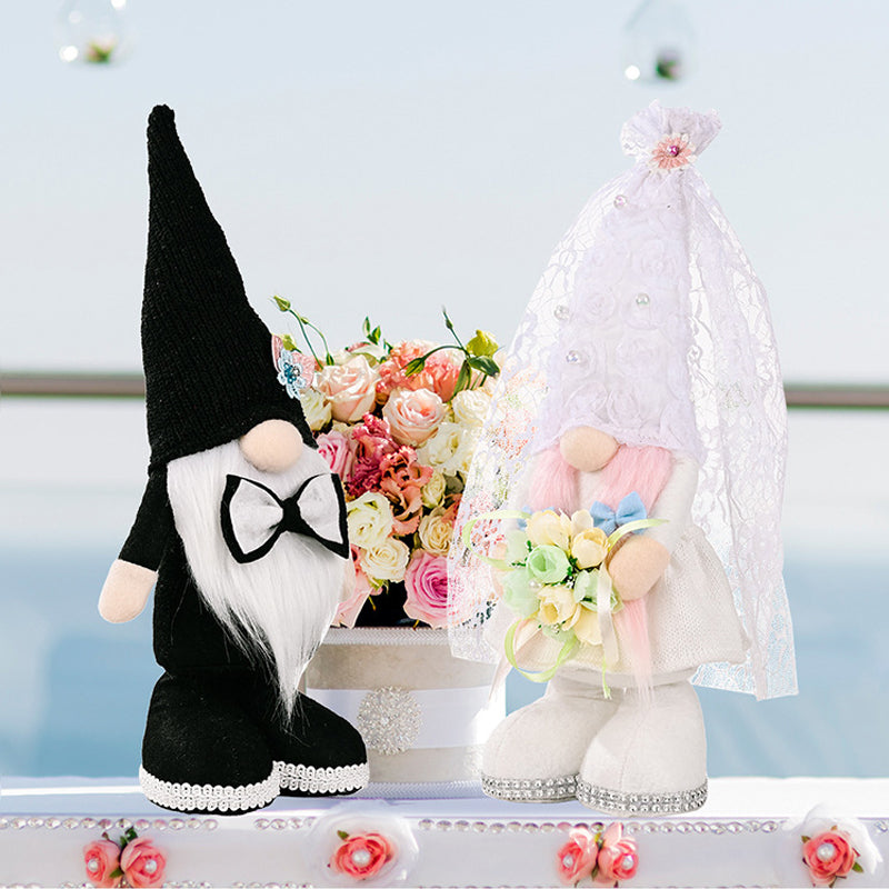 Handmade Bride Groom Gnome Wedding Decoration Gift