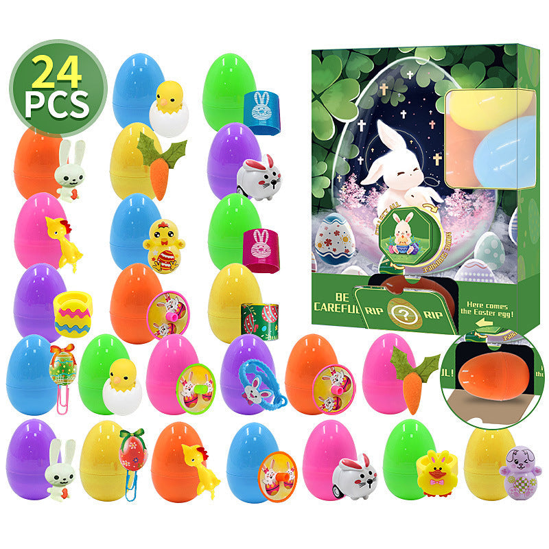 12/24 PCS Wind Up Toy Prefilled Easter Eggs for Kids Easter Basket Stuffers