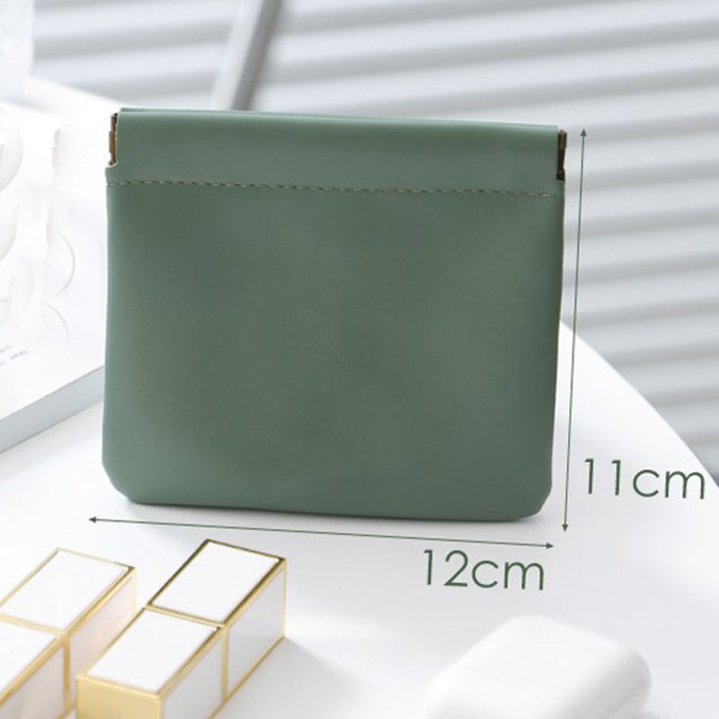 PU Leather Squeeze Coin Purse Pocket Cosmetic Bag